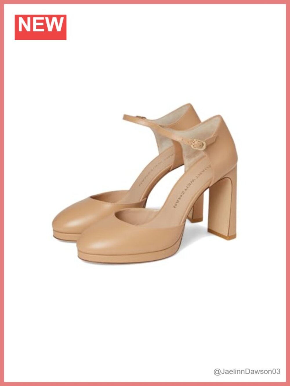 Leather Platform Pumps with Ankle Strap Buckle, Round Toe, Party Heels
